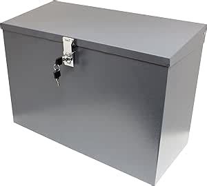 lockable metal storage box amazon|metal box with lid 12x12x14.